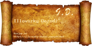 Illovszky Dezső névjegykártya