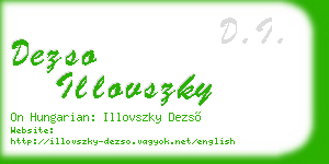 dezso illovszky business card